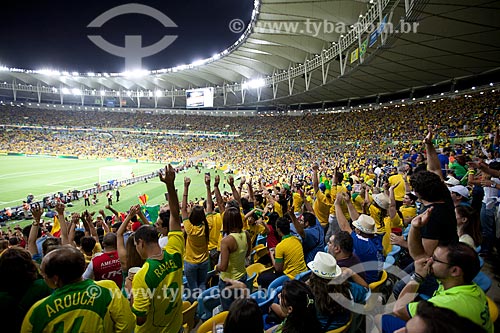  Assunto: Torcedores durante o jogo entre Brasil x Espanha pela final da Copa das Confederações no Estádio Jornalista Mário Filho - também conhecido como Maracanã / Local: Maracanã - Rio de Janeiro (RJ) - Brasil / Data: 06/2013 