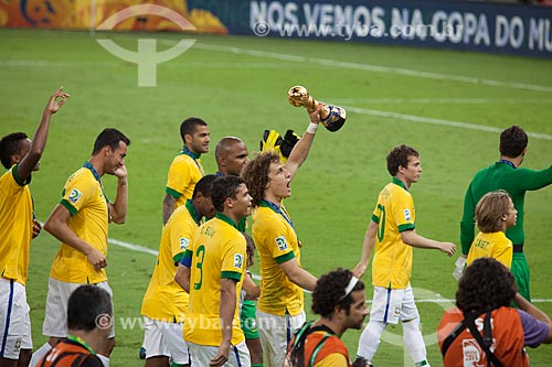  Assunto: Jogadores comemorando a conquista da Copa das Confederações no Estádio Jornalista Mário Filho - também conhecido como Maracanã / Local: Maracanã - Rio de Janeiro (RJ) - Brasil / Data: 06/2013 