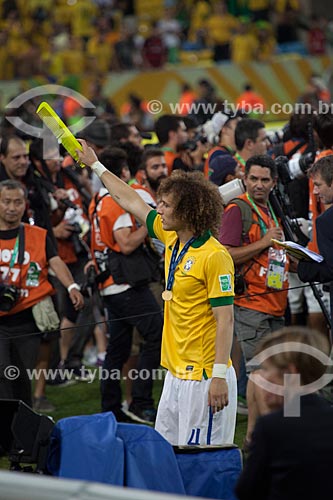  Assunto: David Luiz comemorando a conquista da Copa das Confederações no Estádio Jornalista Mário Filho - também conhecido como Maracanã / Local: Maracanã - Rio de Janeiro (RJ) - Brasil / Data: 06/2013 