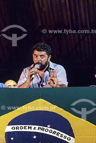  Assunto: Discurso de Luiz Inácio Lula da Silva durante a Campanha das Diretas Já na Candelária / Local: Centro - Rio de Janeiro (RJ) - Brasil / Data: 1989 