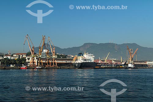  Assunto: Navio ancorado no porto com Maciço da Tijuca ao fundo / Local: Rio de Janeiro (RJ) - Brasil / Data: 07/2013 