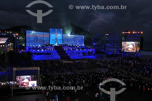  Assunto: Missa do Papa Francisco (1936 - ) no palco principal da  Jornada Mundial da Juventude / Local: Copacabana - Rio de Janeiro (RJ) - Brasil / Data: 07/2013 