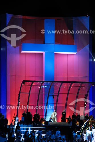  Assunto: Papa Francisco (1936 - ) no palco principal da  Jornada Mundial da Juventude / Local: Copacabana - Rio de Janeiro (RJ) - Brasil / Data: 07/2013 