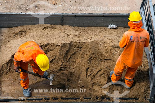  Assunto: Canteiro de obras da construção sistema de veículo leve sobre trilhos (VLT) de Fortaleza / Local: Fortaleza - Ceará (CE) - Brasil / Data: 05/2013 