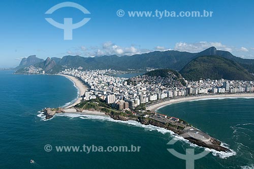  Assunto: Vista aérea da Pedra do Arpoador e do antigo Forte de Copacabana, atual Museu Histórico do Exército / Local: Ipanema - Rio de Janeiro (RJ) - Brasil / Data: 08/2012 