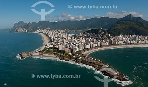  Assunto: Vista aérea da Pedra do Arpoador e do antigo Forte de Copacabana, atual Museu Histórico do Exército / Local: Ipanema - Rio de Janeiro (RJ) - Brasil / Data: 08/2012 