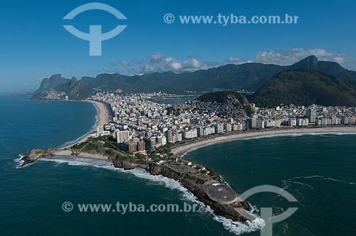  Assunto: Vista aérea da Pedra do Arpoador e do antigo Forte de Copacabana, atual Museu Histórico do Exército / Local: Ipanema - Rio de Janeiro (RJ) - Brasil / Data: 08/2012 