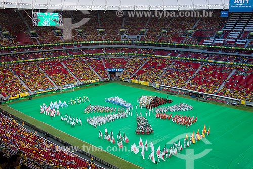  Assunto: Cerimônia de abertura da Copa das Confederações no Estádio Nacional de Brasília Mané Garrincha (1974) antes do jogo entre Brasil x Japão / Local: Brasília - Distrito Federal (DF) - Brasil / Data: 06/2013 