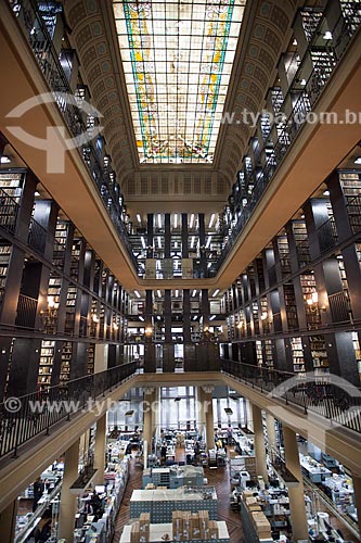  Assunto: Interior da Biblioteca Nacional (1910) - setor de obras gerais / Local: Centro - Rio de Janeiro (RJ) - Brasil / Data: 08/2013 