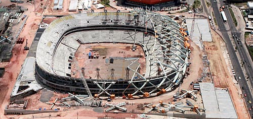  Assunto: Construção do estádio de futebol Arena Amazônia / Local: Manaus - Amazonas (AM) - Brasil / Data: 09/2013 