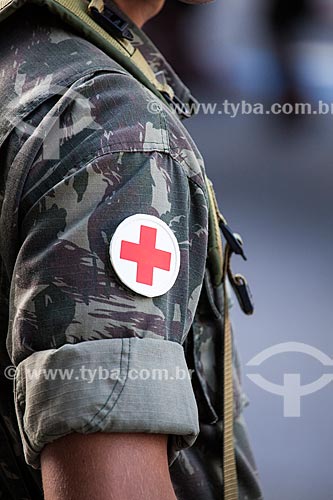  Assunto: Detalhe da farda de oficial médico do exército durante o desfile em comemoração ao Sete de Setembro na Avenida Presidente Vargas / Local: Centro - Rio de Janeiro (RJ) - Brasil / Data: 09/2013 