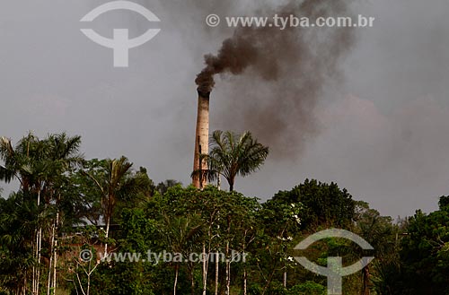  Assunto: Chaminé de Olaria expelindo fumaça / Local: Iranduba - Amazonas (AM) - Brasil / Data: 09/2013 