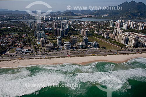  Assunto: Foto aérea da Praia da Barra da Tijuca com a Lagoa da Tijuca ao fundo / Local: Barra da Tijuca - Rio de Janeiro (RJ) - Brasil / Data: 04/2011 