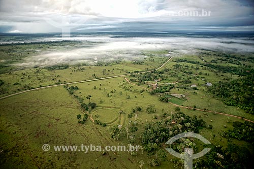  Assunto: Foto aérea dos geoglifos no Sítio do Jacó Sá próximo à Rodovia BR-317 / Local: Boca do Acre - Amazonas (AM) - Brasil / Data: 05/2013 