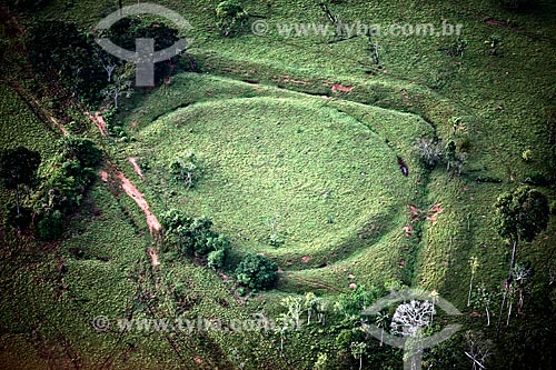  Assunto: Foto aérea dos geoglifos no Sítio do Jacó Sá / Local: Boca do Acre - Amazonas (AM) - Brasil / Data: 05/2013 