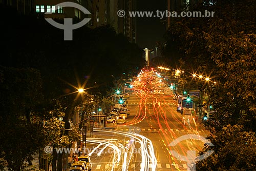  Avenida Rio Branco (1904) com o Monumento aos Pracinhas ao fundo  - Rio de Janeiro - Rio de Janeiro - Brasil