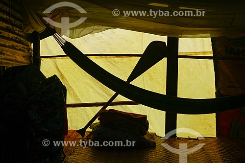  Assunto: Interior do acampamento de pescador  / Local: Maraã - Amazonas (AM) - Brasil / Data: 11/2013 