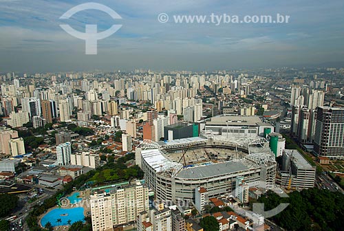 Assunto: Vista aérea do Allianz Parque - também conhecido como Arena Palmeiras / Local: São Paulo (SP) - Brasil / Data: 10/2013 