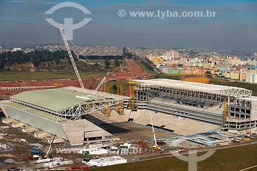  Assunto: Obra de construção do estádio Arena Corinthians - sede da abertura da Copa do Mundo  de 2014 / Local: Itaquera - São Paulo (SP) - Brasil / Data: 06/2013 