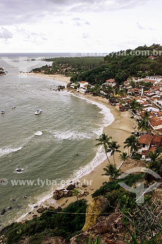  Assunto: Vista da 2ª Praia a partir do Morro de São Paulo com a 1ª Praia ao fundo / Local: Cairu - Bahia (BA) - Brasil / Data: 04/1991 