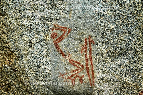  Assunto: Pintura rupestre no Sítio Arqueológico Furna do Estrago / Local: Brejo da Madre de Deus - Pernambuco (PE) - Brasil / Data: 01/2014 