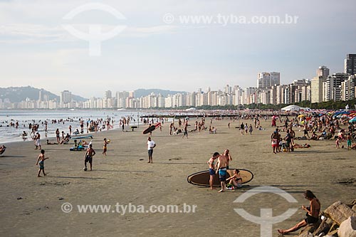  Assunto: Vista geral do litoral de Santos / Local: São Vicente - São Paulo (SP) - Brasil / Data: 12/2013 