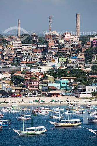  Assunto: Vista da Praia dos anjos com barcos ancorados / Local: Arraial do Cabo - Rio de Janeiro (RJ) - Brasil / Data: 01/2014 