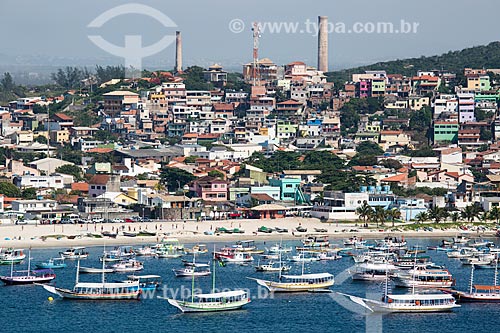  Assunto: Vista da Praia dos Anjos com barcos ancorados / Local: Arraial do Cabo - Rio de Janeiro (RJ) - Brasil / Data: 01/2014 