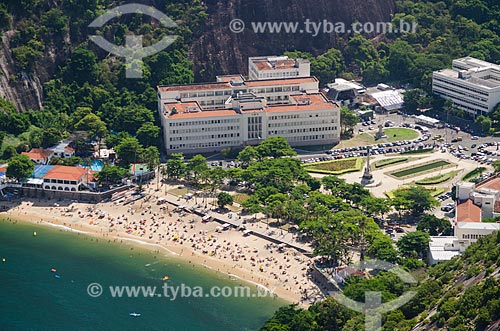  Assunto: Praia Vermelha com Círculo Militar da Praia Vermelha,  Instituto Militar de Engenharia e da Escola de Guerra Naval - da esquerda para a direita / Local: Urca - Rio de Janeiro (RJ) - Brasil / Data: 01/2014 