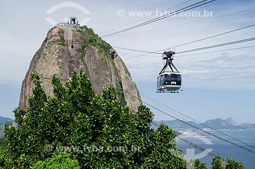  Assunto: Bondinho do Pão de Açúcar fazendo a travessia entre o Morro da Urca e o Pão de Açúcar / Local: Urca - Rio de Janeiro (RJ) - Brasil / Data: 01/2014 