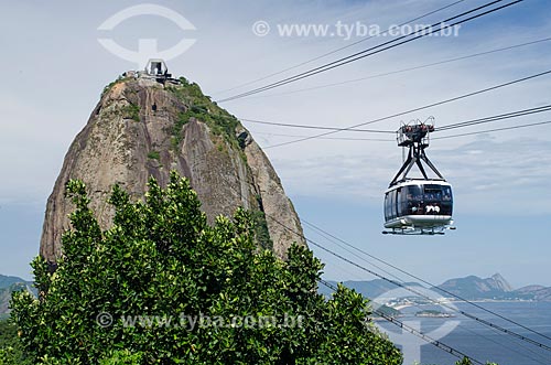  Assunto: Bondinho do Pão de Açúcar fazendo a travessia entre o Morro da Urca e o Pão de Açúcar / Local: Urca - Rio de Janeiro (RJ) - Brasil / Data: 01/2014 