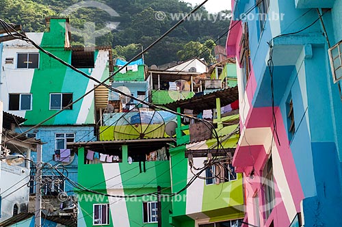  Assunto: Casas na Favela Santa Marta / Local: Botafogo - Rio de Janeiro (RJ) - Brasil / Data: 04/2011 