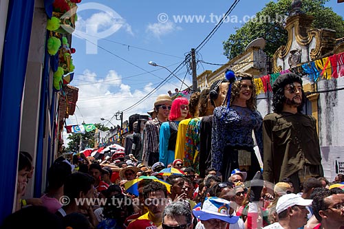  Assunto: Bonecos de Olinda durante o carnaval de rua / Local: Olinda - Pernambuco (PE) - Brasil / Data: 03/2014 