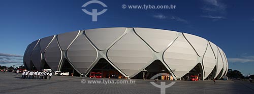  Assunto: Fachada da Arena da Amazônia Vivaldo Lima (2014) / Local: Manaus - Amazonas (AM) - Brasil / Data: 03/2014 