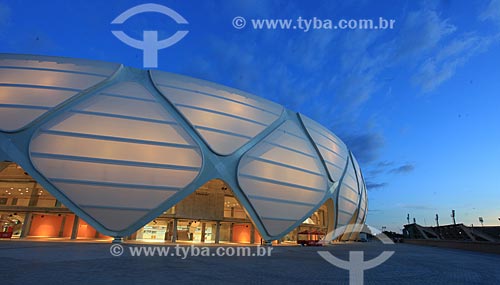  Assunto: Iluminação na fachada da Arena da Amazônia Vivaldo Lima (2014) / Local: Manaus - Amazonas (AM) - Brasil / Data: 03/2014 
