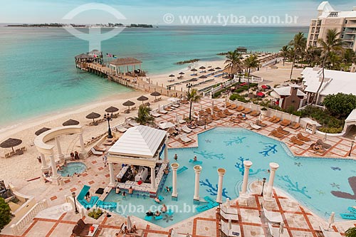  Assunto: Vista da piscina do Sandals Royal Bahamian Spa Resort & Offshore Island / Local: Ilha de Nova Providência - Bahamas - América Central / Data: 06/2013 