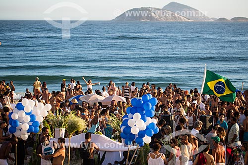  Assunto: Festa para Yemanjá na Praia do Arpoador / Local: Ipanema - Rio de Janeiro (RJ) - Brasil / Data: 02/2014 