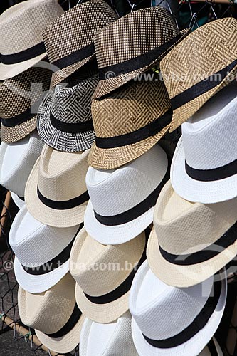  Assunto: Chapéus de palha para venda no Mercado Ver-o-peso / Local: Belém - Pará (PA) - Brasil / Data: 03/2014 