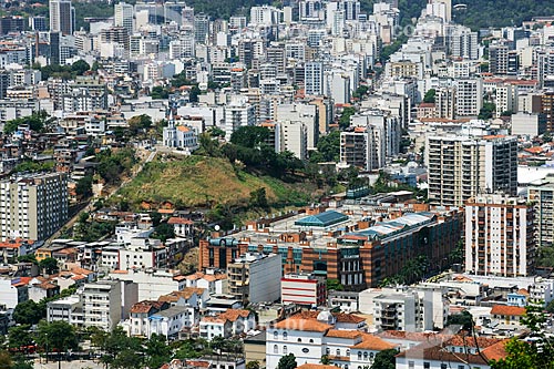  Vista da Igreja de Santo Antônio de Lisboa e do Boulevard Rio Shopping a partir do Morro dos Macacos  - Rio de Janeiro - Rio de Janeiro - Brasil