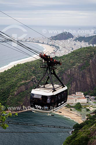  Assunto: Bondinho do Pão de Açúcar fazendo a travessia entre o Morro da Urca e o Pão de Açúcar / Local: Urca - Rio de Janeiro (RJ) - Brasil / Data: 03/2014 