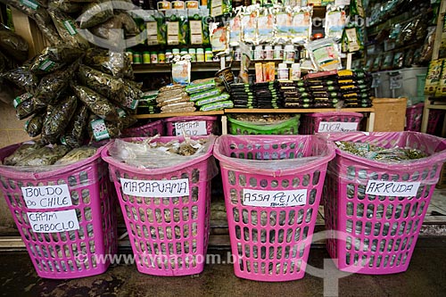  Assunto: Ervas medicinais à venda no Mercado Municipal de Goiânia / Local: Goiânia - Goiás (GO) - Brasil / Data: 05/2014 
