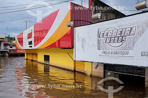  Assunto: Rua do centro de Porto Velho alagada devido à cheia do Rio Madeira / Local: Porto Velho - Rondônia (RO) - Brasil / Data: 04/2014 