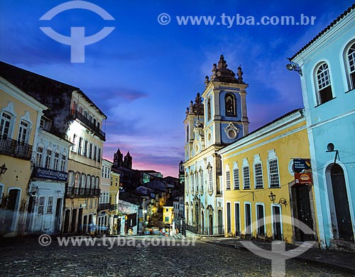  Assunto: Casarios históricos do Pelourinho com Igreja do Rosário da Baixa dos Sapateiros / Local: Salvador - Bahia (BA) - Brasil / Data: 09/2012 
