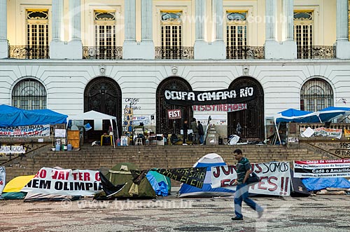  Assunto: Acampamento em frente a Câmara de Vereadores do Rio de Janeiro - Movimento Ocupa Câmara Rio / Local: Centro - Rio de Janeiro (RJ) - Brasil / Data: 10/2013 