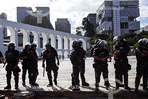 Assunto: Tropa de choque da Policia Militar na Lapa / Local: Lapa - Rio de Janeiro (RJ) - Brasil / Data: 06/2014 