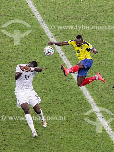  Assunto: Disputa durante o jogo entre Equador x França pela Copa do Mundo no Brasil / Local: Maracanã - Rio de Janeiro (RJ) - Brasil / Data: 06/2014 