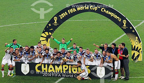  Assunto: Jogadores alemães comemorando após o jogo entre Alemanha x Argentina pela final a Copa do Mundo no Brasil / Local: Maracanã - Rio de Janeiro (RJ) - Brasil / Data: 07/2014 