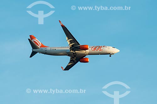  Assunto: Avião da GOL - Linhas Aéreas Inteligentes - sobrevoando o Rio de Janeiro / Local: Rio de Janeiro (RJ) - Brasil / Data: 07/2014 