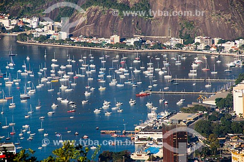  Assunto: Barcos na Enseada de Botafogo com Urca ao fundo / Local: Rio de Janeiro (RJ) - Brasil / Data: 08/2014 