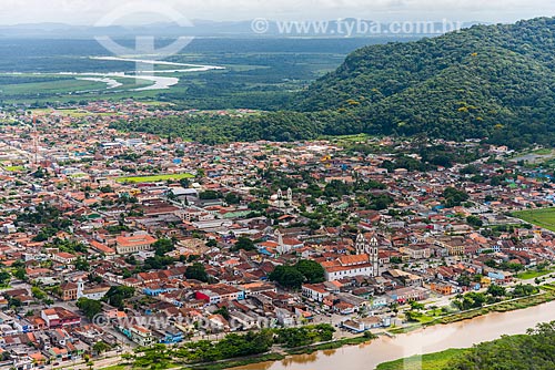  Vista aérea do centro de Iguape ao fundo Serra de Iguape - Complexo Estuarino Lagunar de Iguape Cananéia e Paranaguá  - Iguape - São Paulo (SP) - Brasil
